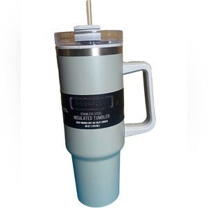 40 oz Aquaflow Stainless Steel Tumbler in light gray